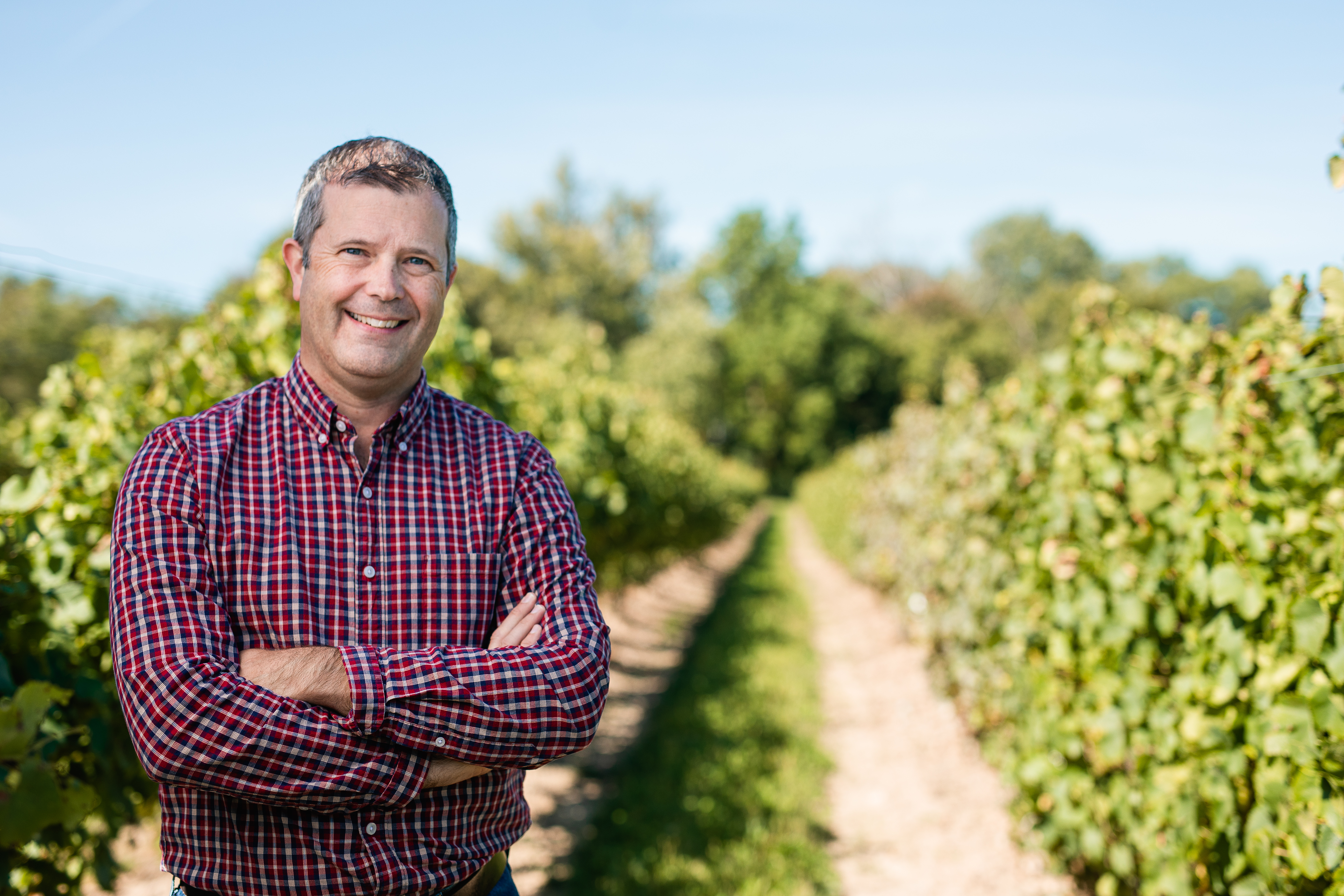 Hans Walter-Peterson in a vineyard