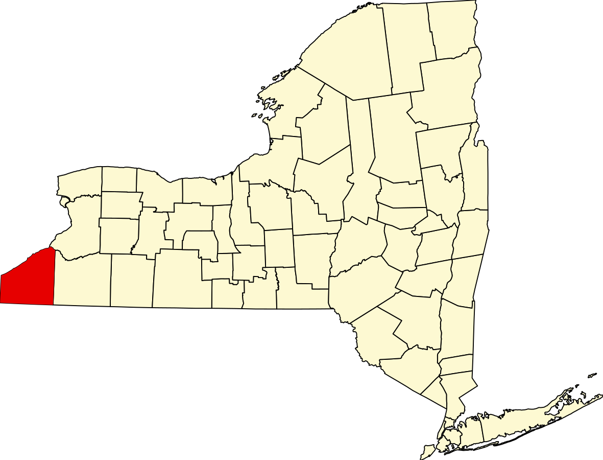 map of NY state with Chautauqua County highlighted