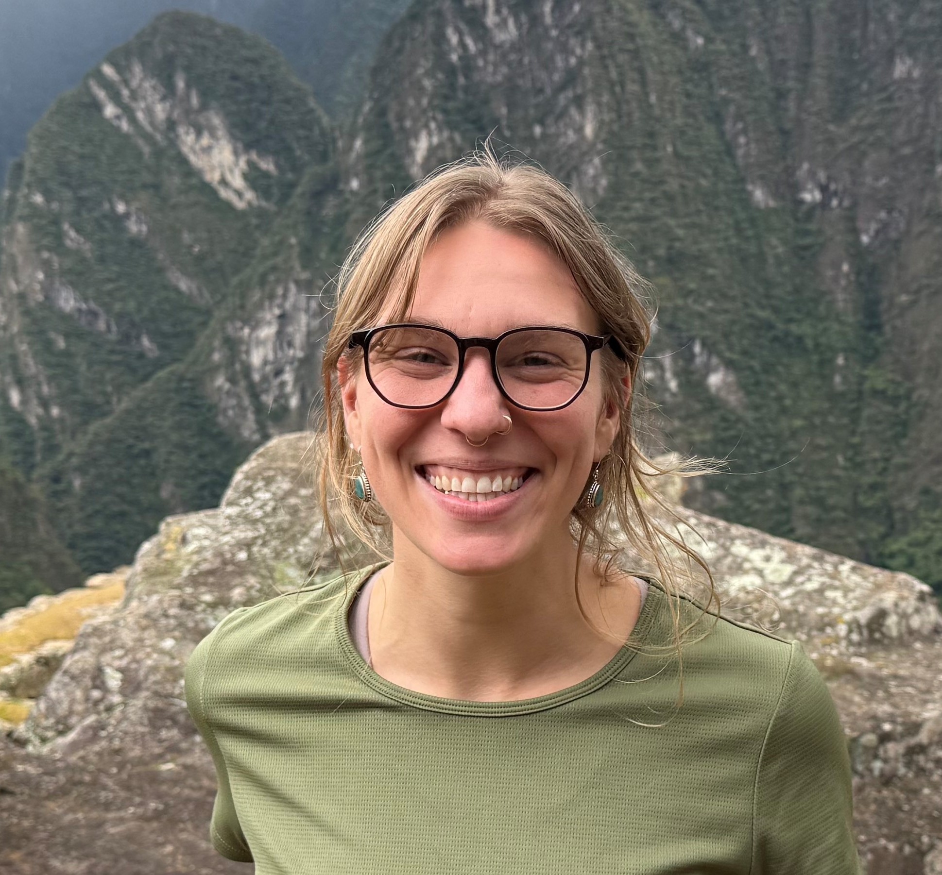 woman on a mountain