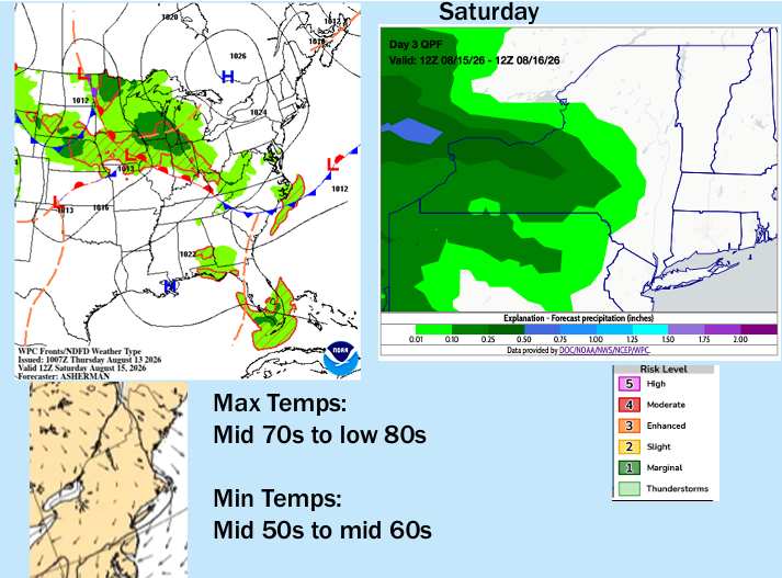 Map of New York for Max and Min Temps.