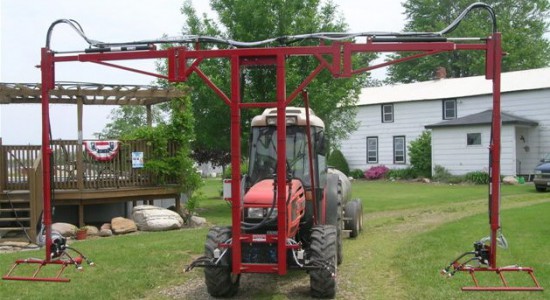 Two-row weed sprayer.