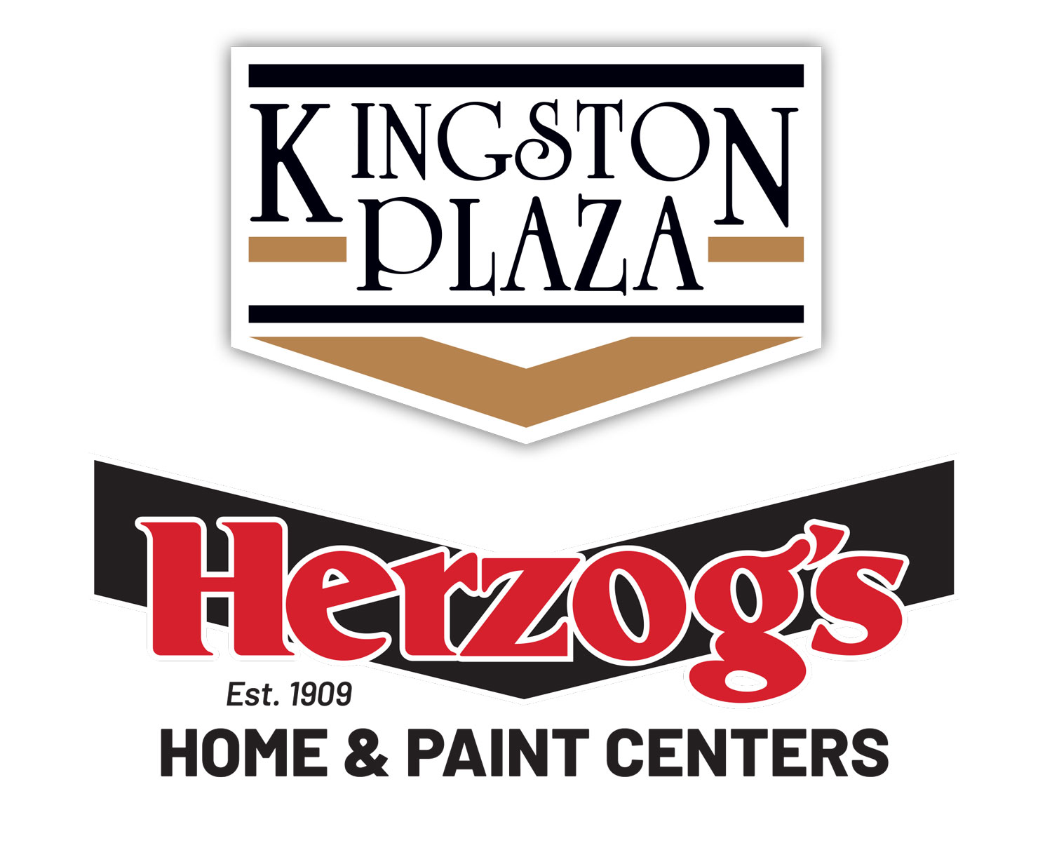 Kingston Plaza & Herzog's Home and Paint Center logo