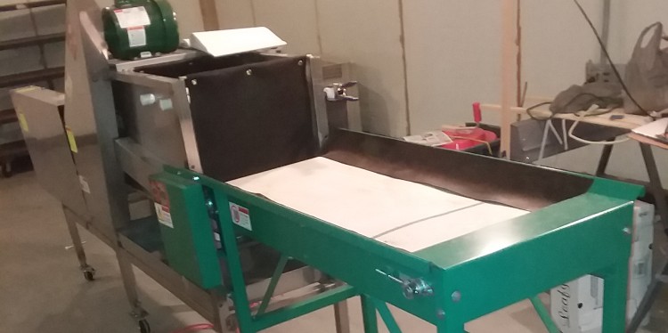 A conveyor produce washing system