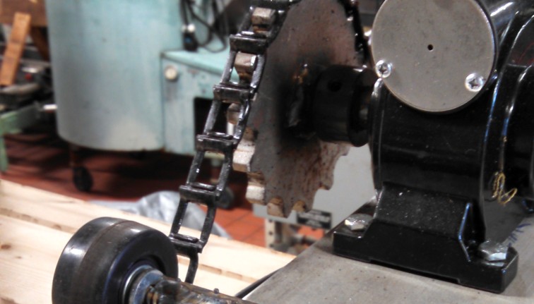Motor area of a root barrel washer.