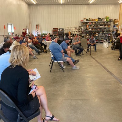 Growers at a meeting