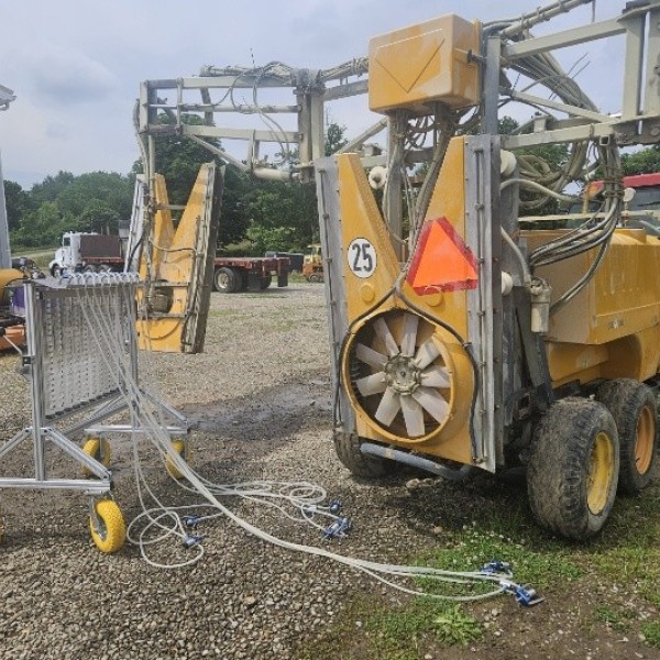 Pesticide sprayer being calibrated