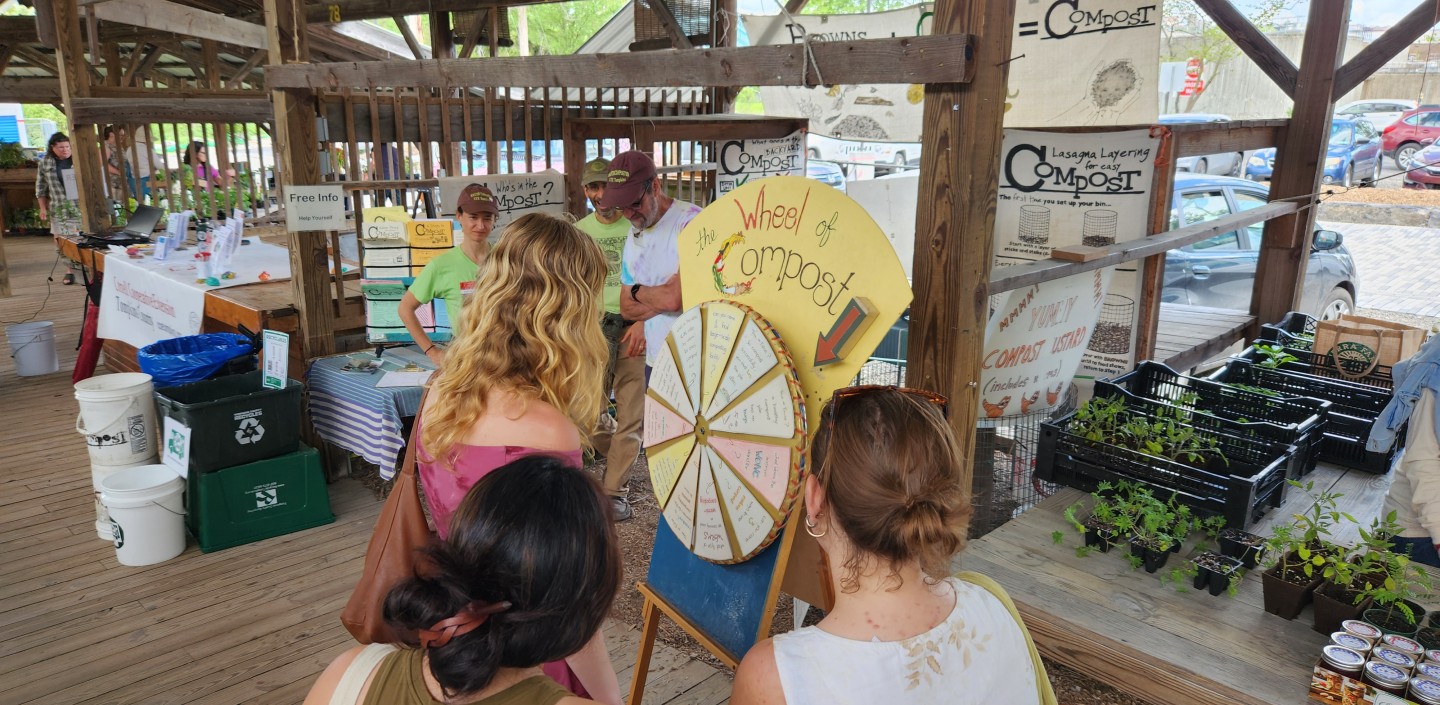 Compost education booth at the Ithaca Farmers Market