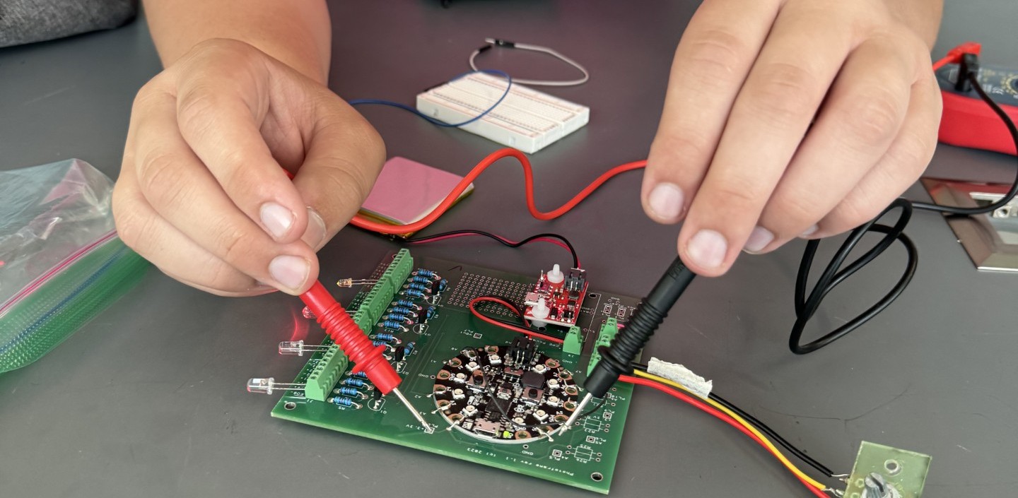 4-H'er Experimenting with sensors