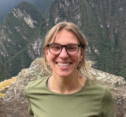 woman on a mountain