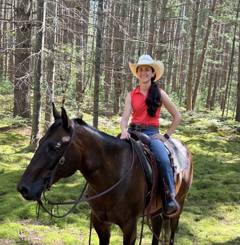 Vicky Defiore on a horse