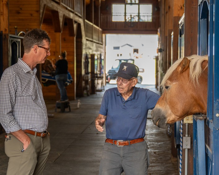 Andy Turner on a farm tour