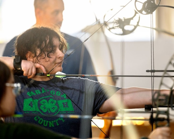 Members of the Saratoga County archery club practice at the county's 4-H Training Center on Aug. 29