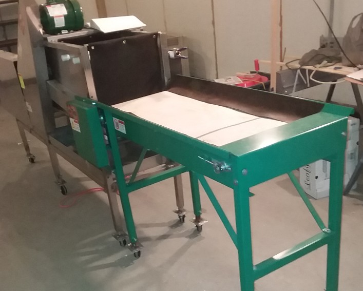 A conveyor produce washing system