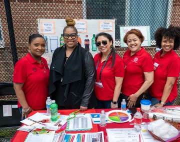 Angela Odoms-Young (second from left) at a community gardening event in Queens, N.Y.