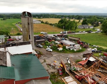 A farm damaged in a July 10 tornado in Eden, New York. WKBW-TV/Provided