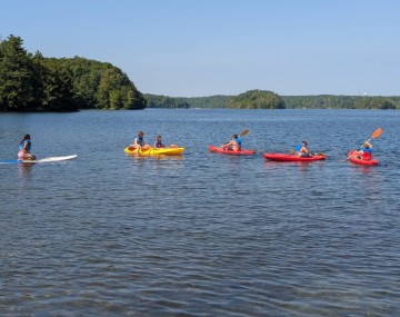 campers kayaking